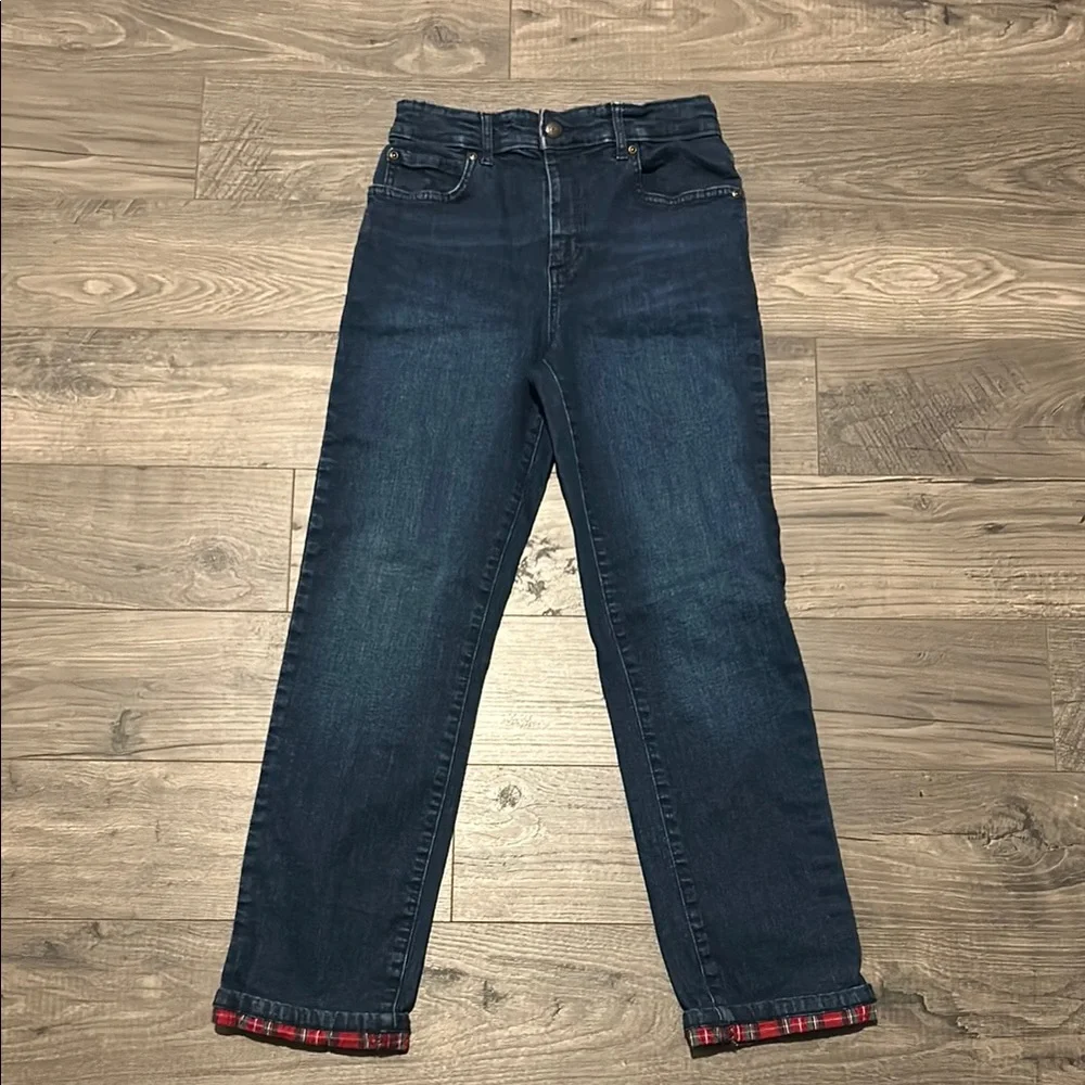 Gymboree straight leg jeans with plaid